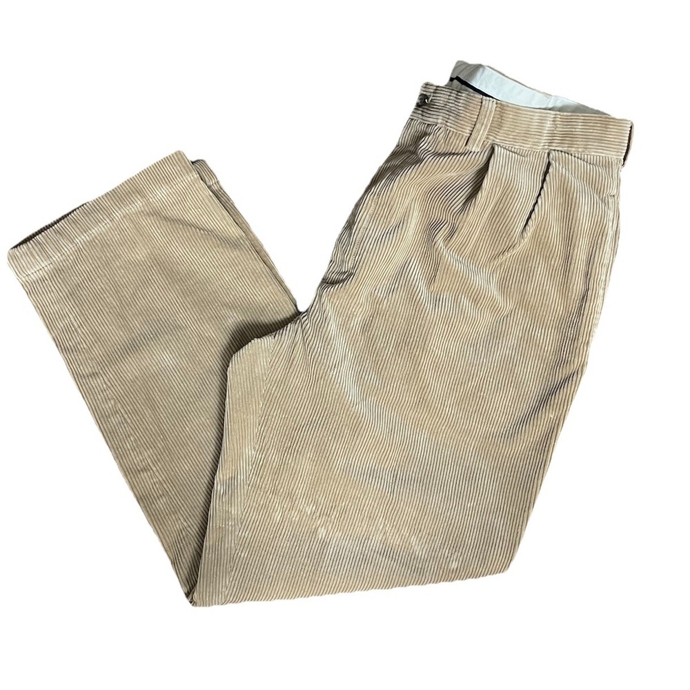 Vtg wale cords Ralph Lauren Corduroy Pants Men's 40x30 Wide Camel Tan